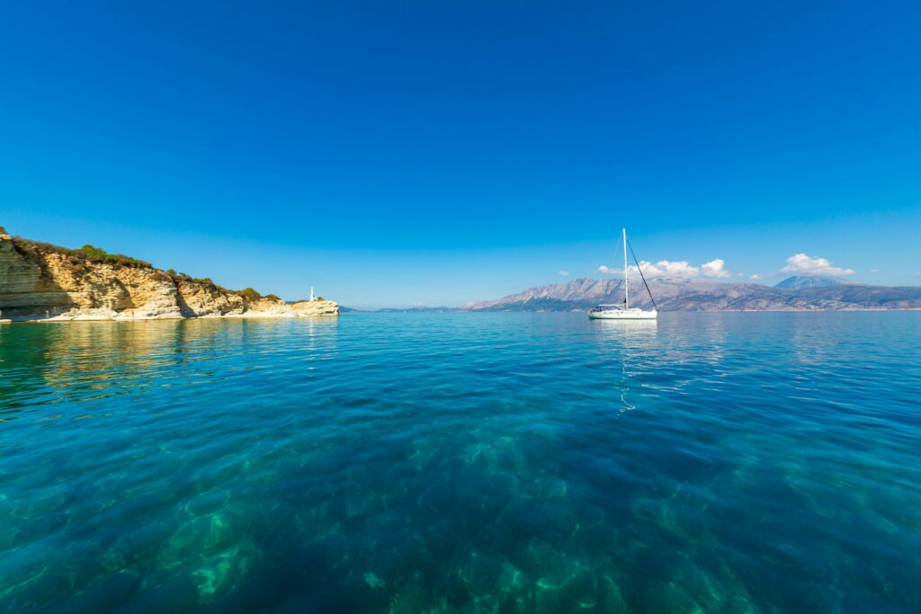 Sailing in the Ionian sea in Lefkada